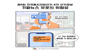 제9회 전국동시지방선거 4컷 선거정보 가짜뉴스 유포의 위험성